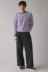 BDG Bonfire Stripe Cropped Long Sleeve Pocket Tee