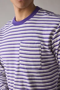 BDG Bonfire Stripe Cropped Long Sleeve Pocket Tee
