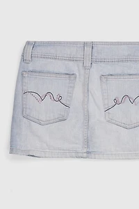 Vintage Y2K Light Wash Jean Mini Skirt