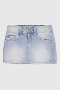 Vintage Y2K Light Wash Jean Mini Skirt