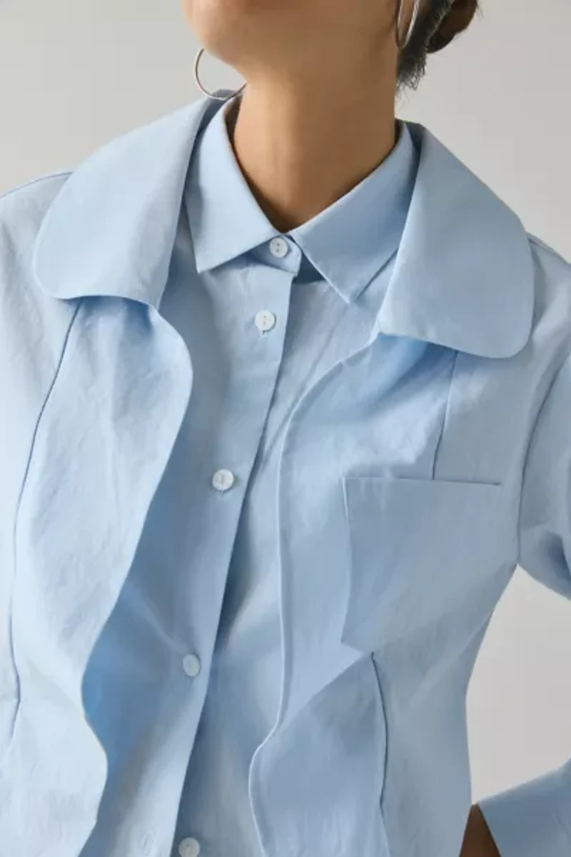 WMWM Blue Layered Button-Down Shirt