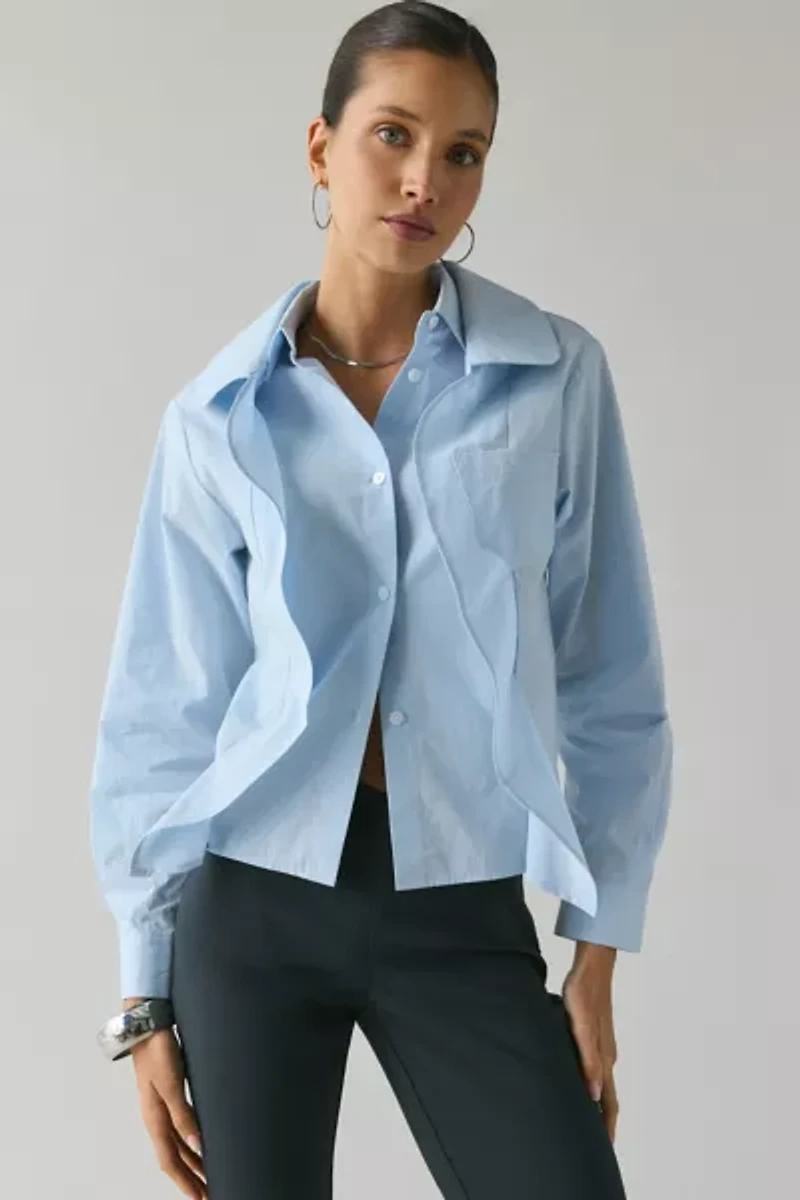 WMWM Blue Layered Button-Down Shirt