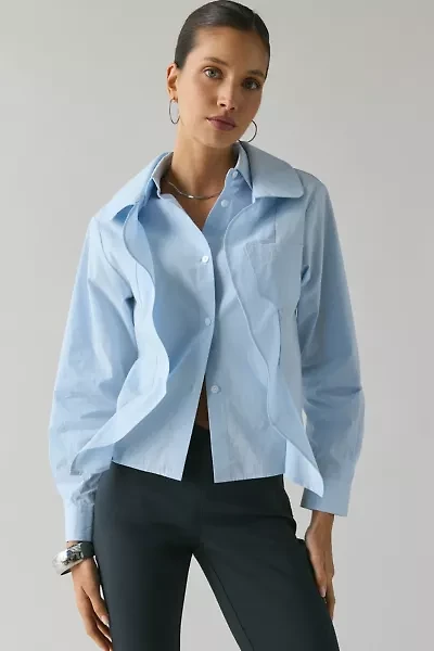 WMWM Blue Layered Button-Down Shirt
