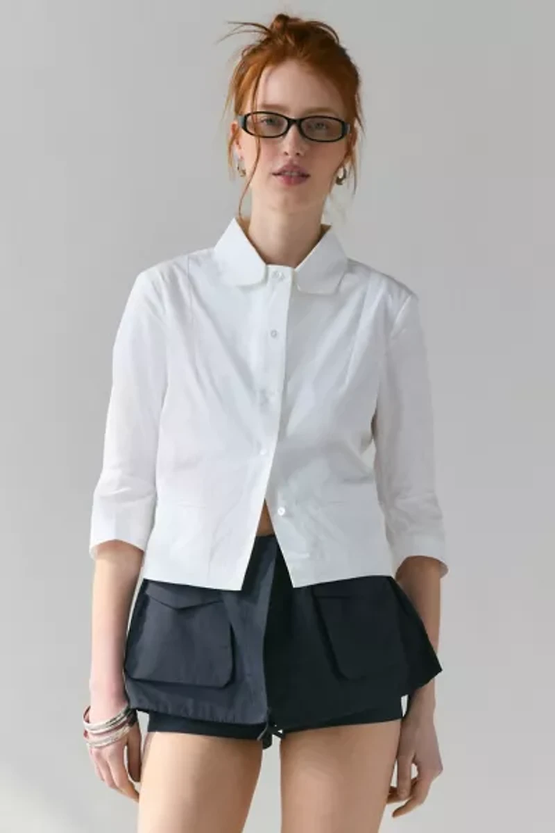 WMWM Squared Collar White Button-Down Shirt