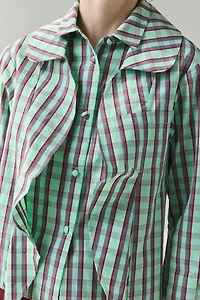 WMWM Green Check Layered Button-Down Shirt