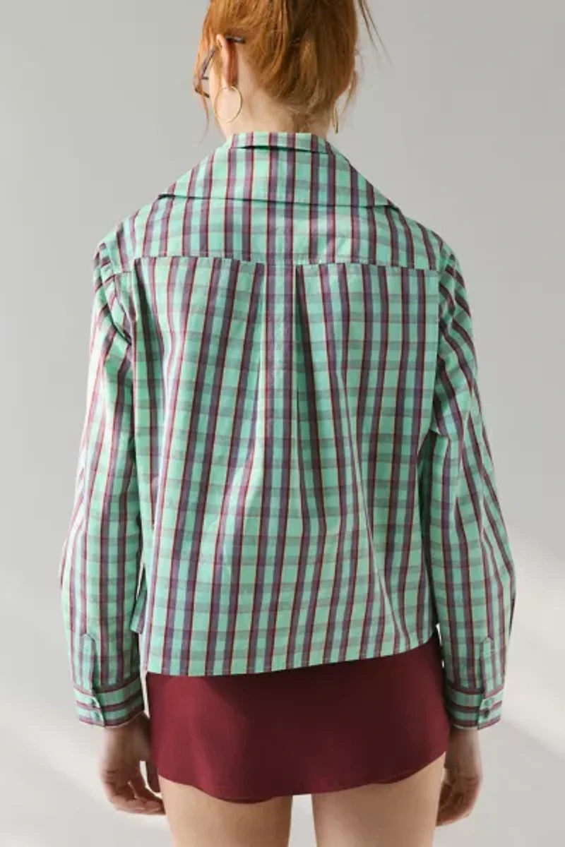 WMWM Green Check Layered Button-Down Shirt