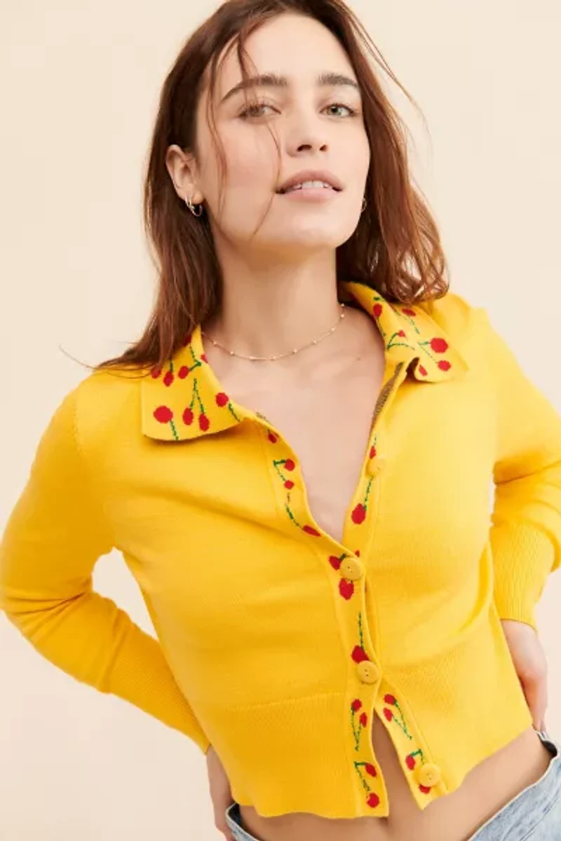 Nuuly Says Gah! Battenberg Cherry Cardigan