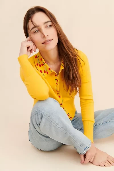 Nuuly Says Gah! Battenberg Cherry Cardigan