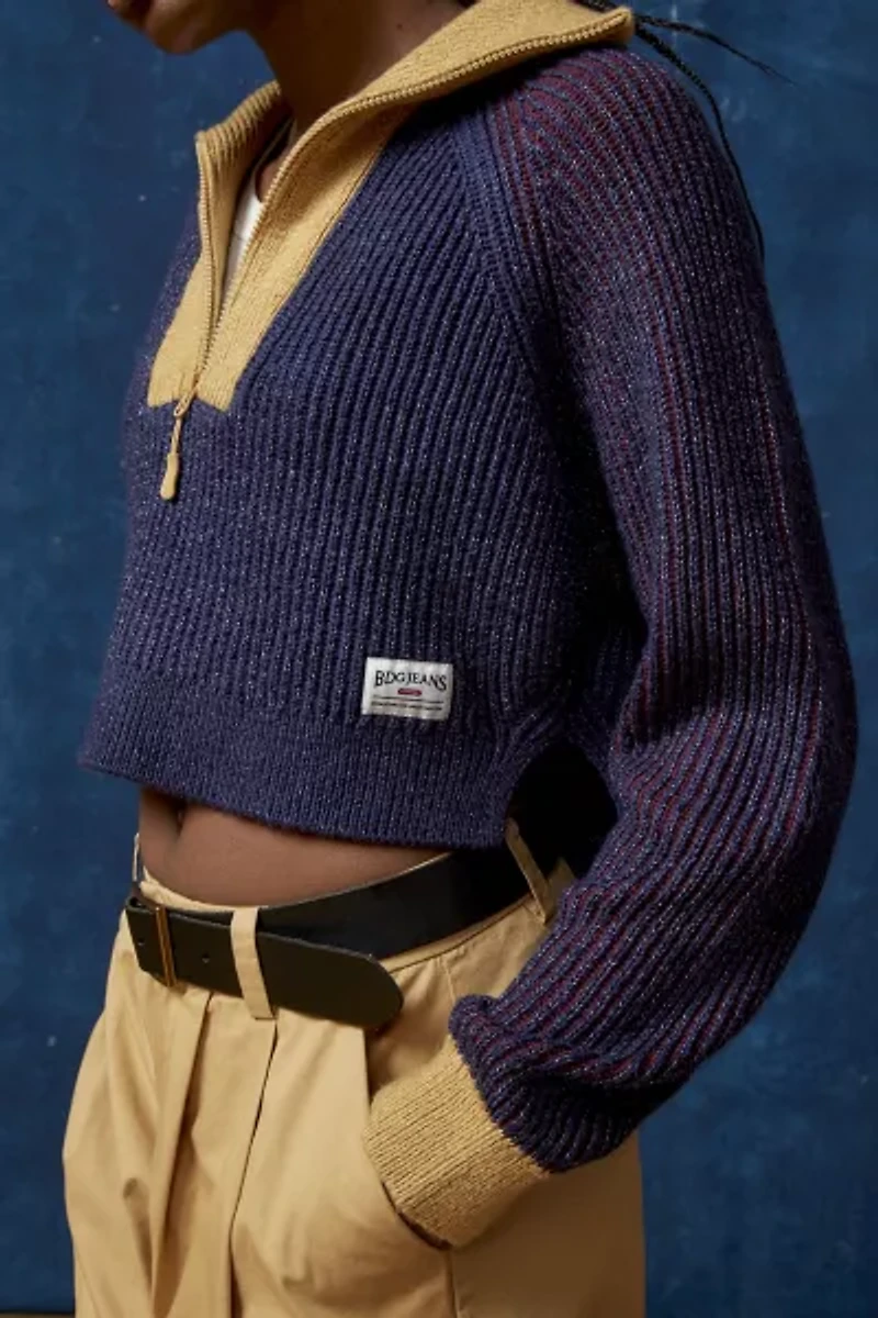 BDG Connor Colorblock Half-Zip Sweater