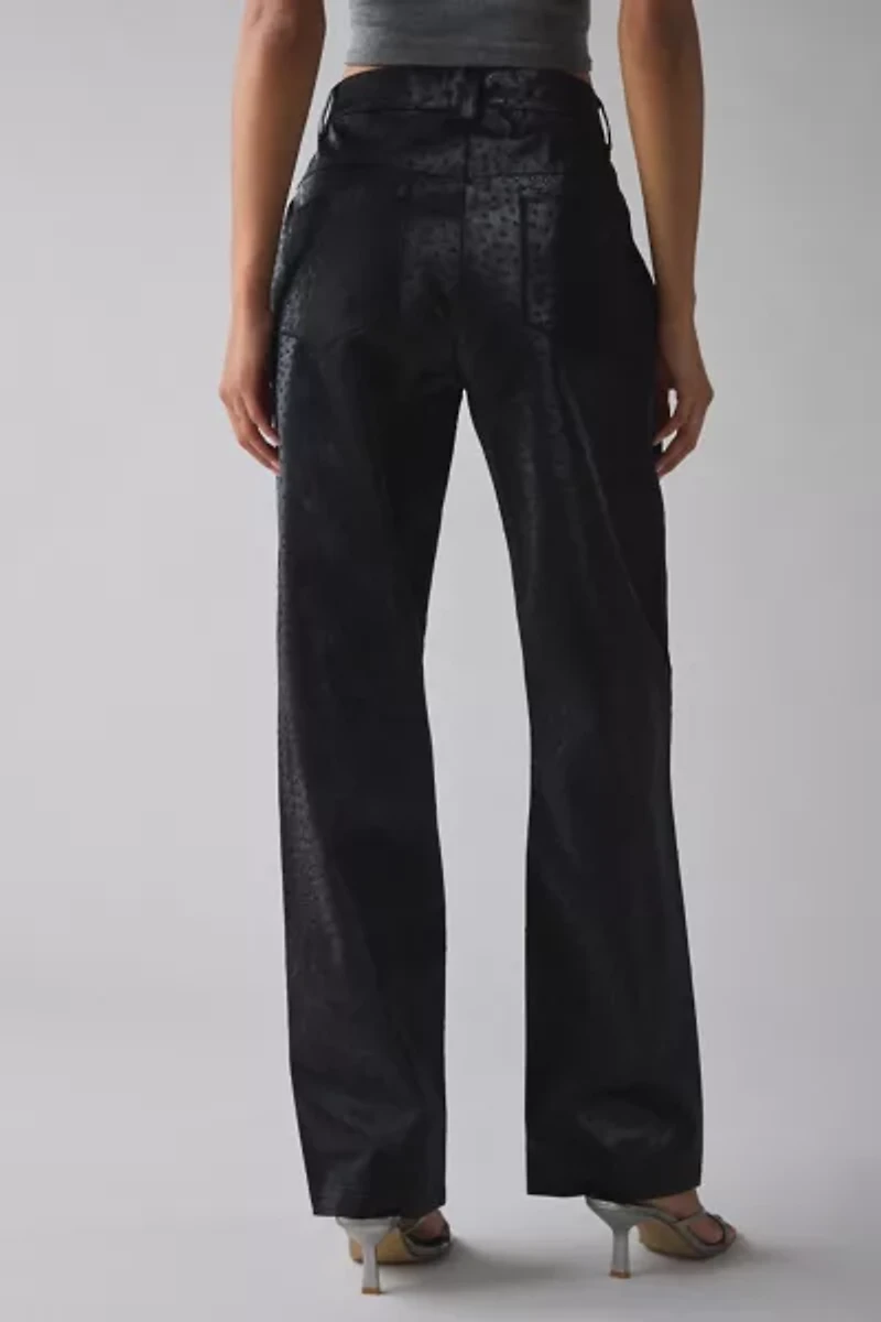 Hosbjerg Peggy Dotted Faux Leather Straight Leg Pant