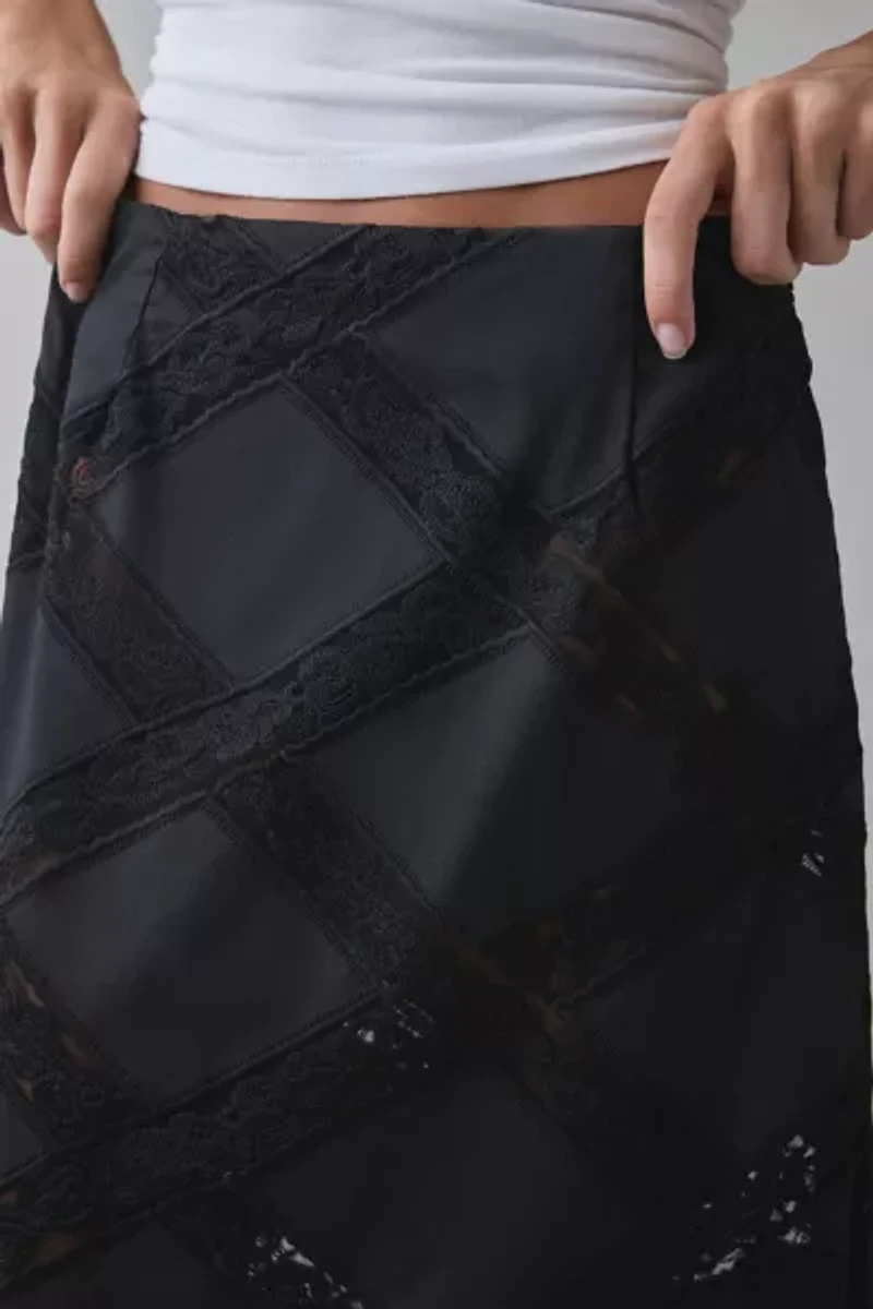 Hosbjerg Priya Sheer Lace Trim Maxi Skirt