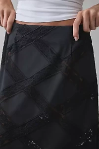 Hosbjerg Priya Sheer Lace Trim Maxi Skirt