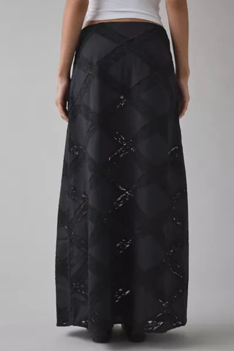 Hosbjerg Priya Sheer Lace Trim Maxi Skirt