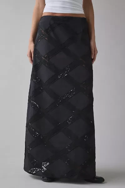 Hosbjerg Priya Sheer Lace Trim Maxi Skirt