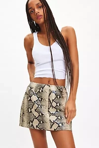 by.DYLN Xaavier Snake Print Faux Leather Mini Skirt