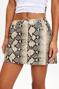 by.DYLN Xaavier Snake Print Faux Leather Mini Skirt