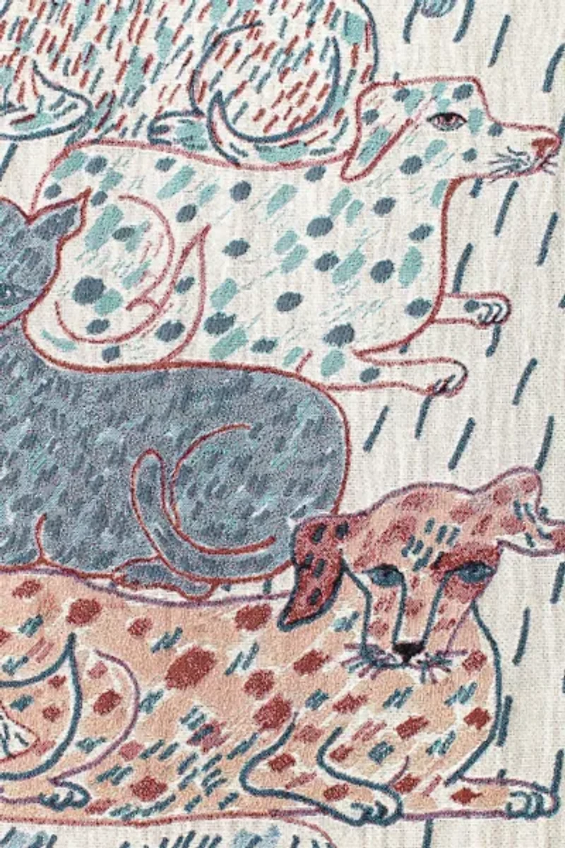 Olivia Wendel Sprinkled Cat and Dogs Blanket
