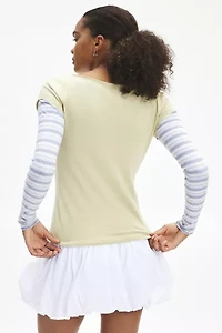 BDG Sloane Layered Twofer Slim Long Sleeve Tee