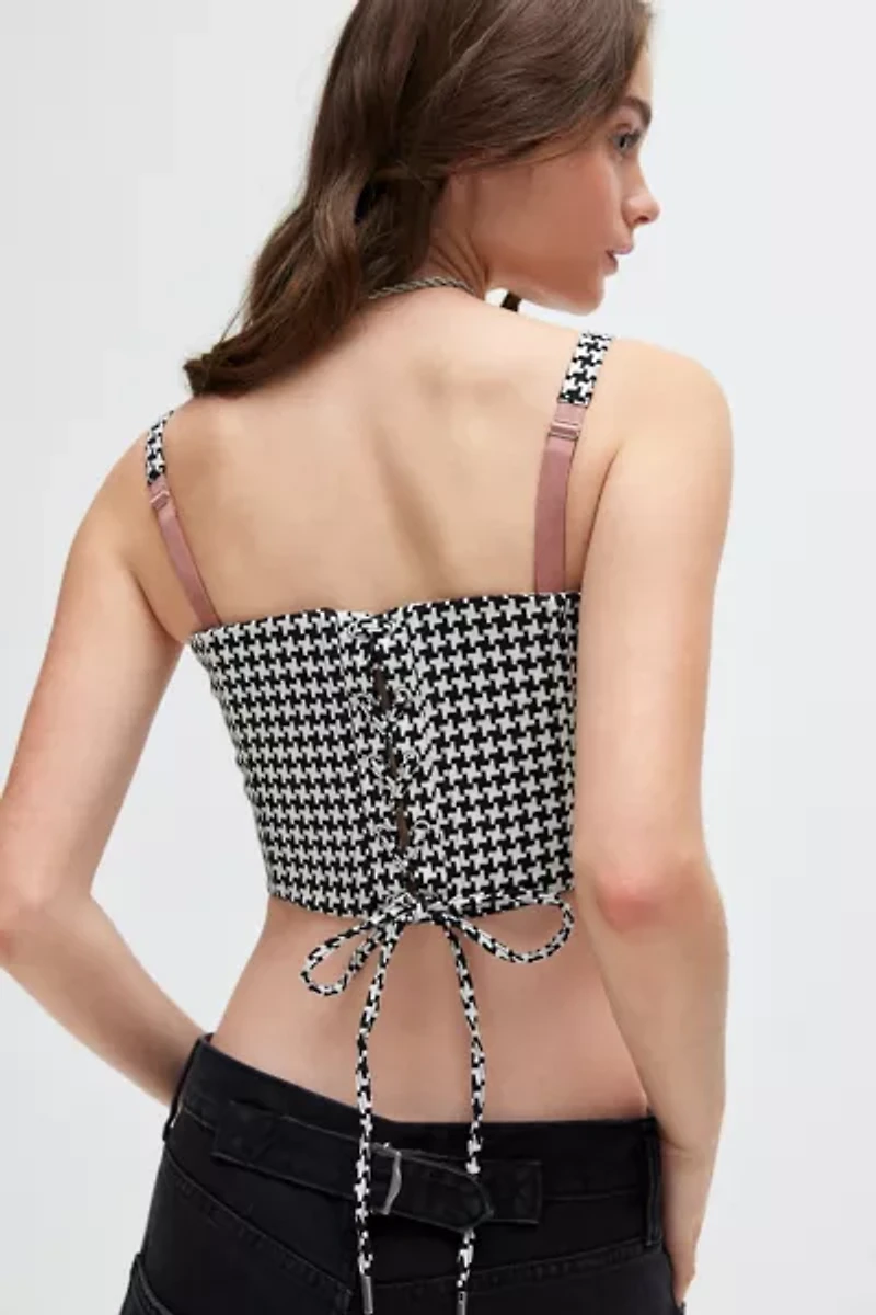 WILDFANG Empower Houndstooth 6-Way Corset