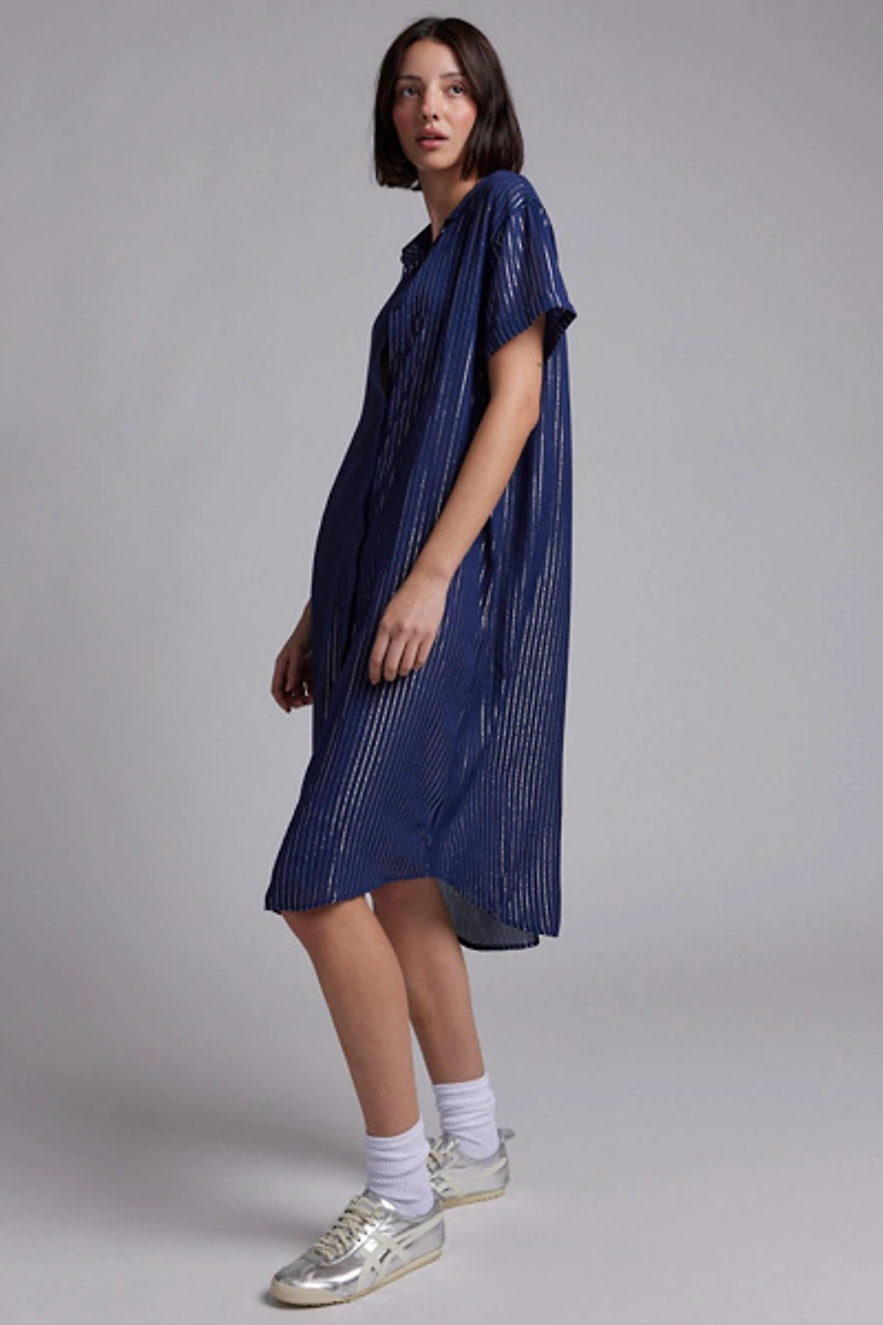 WILDFANG Empower Pinstripe Shirt Dress