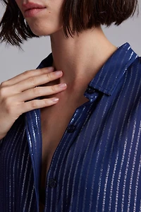 WILDFANG Empower Pinstripe Shirt Dress