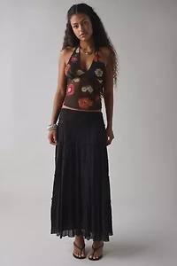 Silence + Noise Camellia Mesh Halter Top