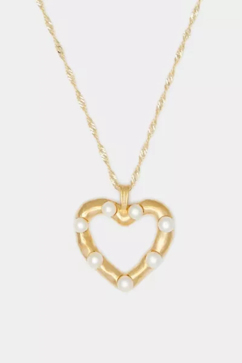 Deux Lions Jewelry Lulu Freshwater Pearl Heart Necklace