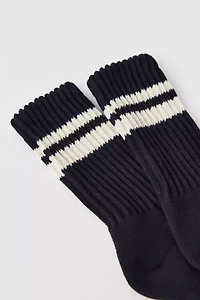 Athletic Striped Scrunch Crew Sock