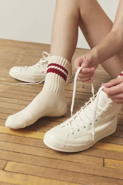 Athletic Striped Scrunch Crew Socks