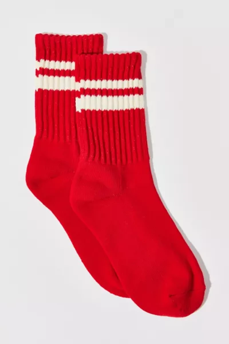 Athletic Striped Slouch Crew Sock