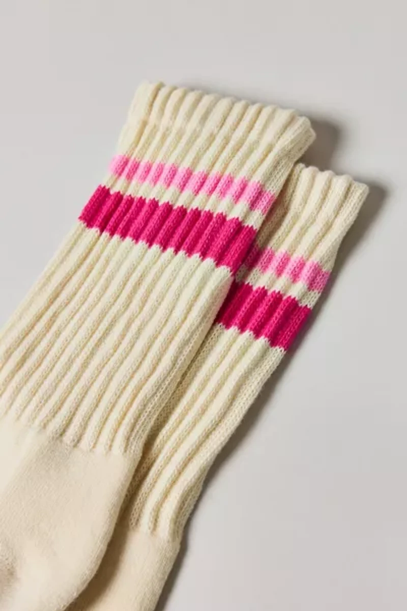 Athletic Striped Slouch Crew Sock