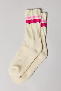 Athletic Striped Slouch Crew Sock