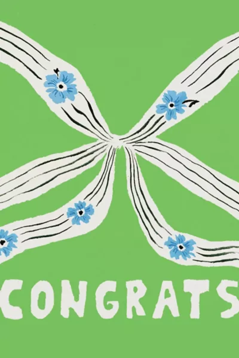 Red Cap Perfect Bow Congrats Greeting Card