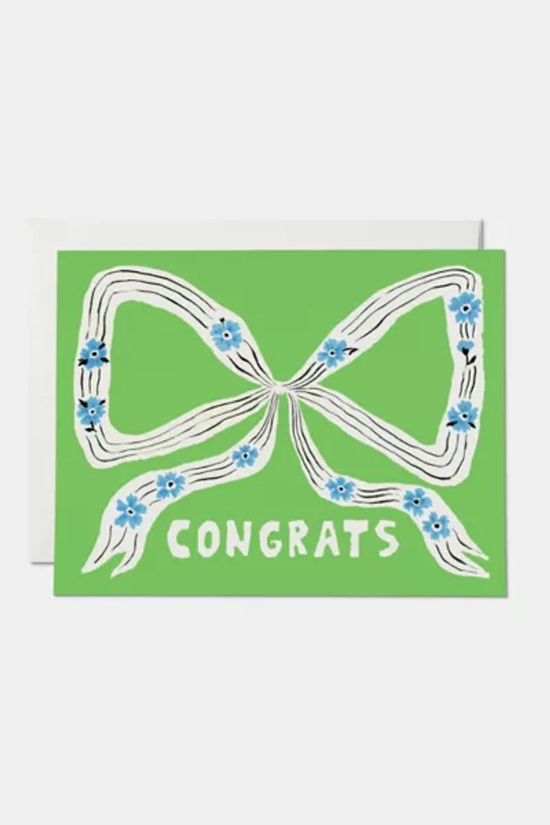 Red Cap Perfect Bow Congrats Greeting Card