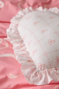 Ruffle Heart Cotton Throw Pillow