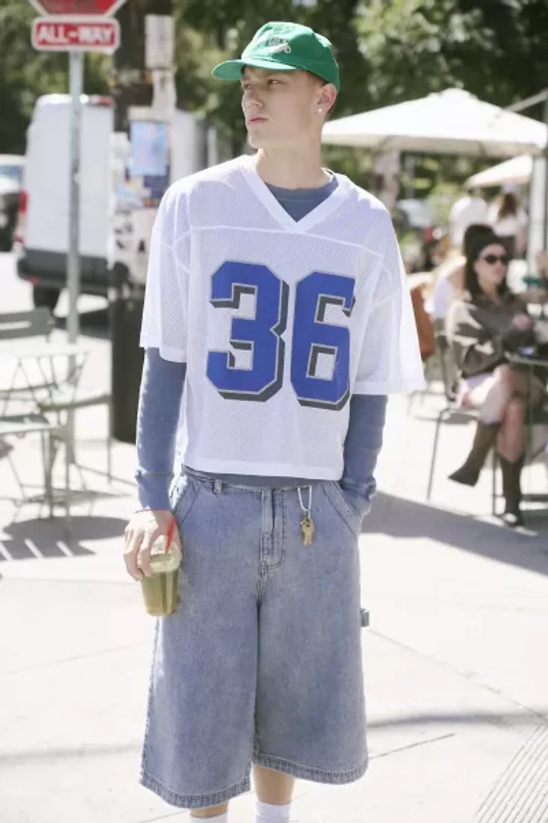 Mesh Football Jersey V-Neck Tee