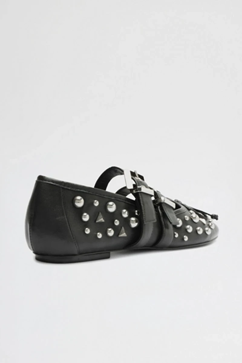 Schutz Leather Sarita Studded Ballet Flat