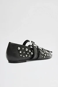 Schutz Leather Sarita Studded Ballet Flat