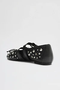 Schutz Leather Sarita Studded Ballet Flat