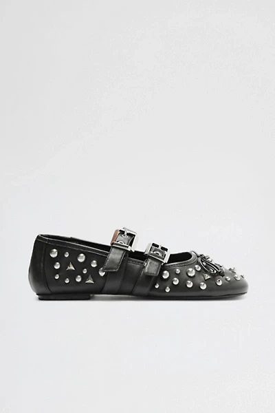 Schutz Leather Sarita Studded Ballet Flat