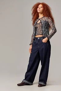 UO Zebra Print Mesh Cardigan