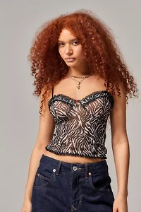UO Zebra Print Mesh Cardigan