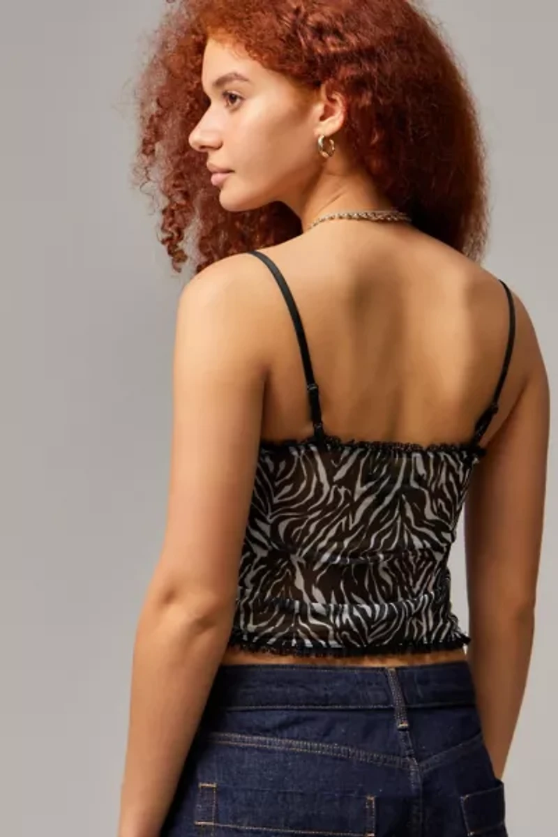 UO Zebra Print Mesh Cardigan