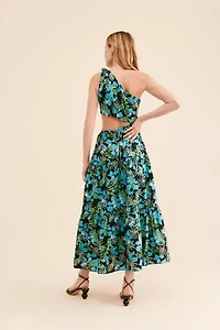 Moon River One-Shoulder Floral Maxi Dress