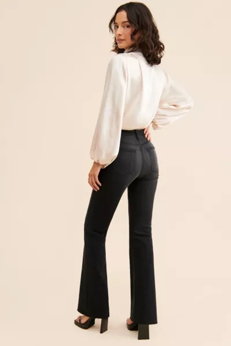 JUST BLACK DENIM High Rise Scissor Cut Flare Jeans