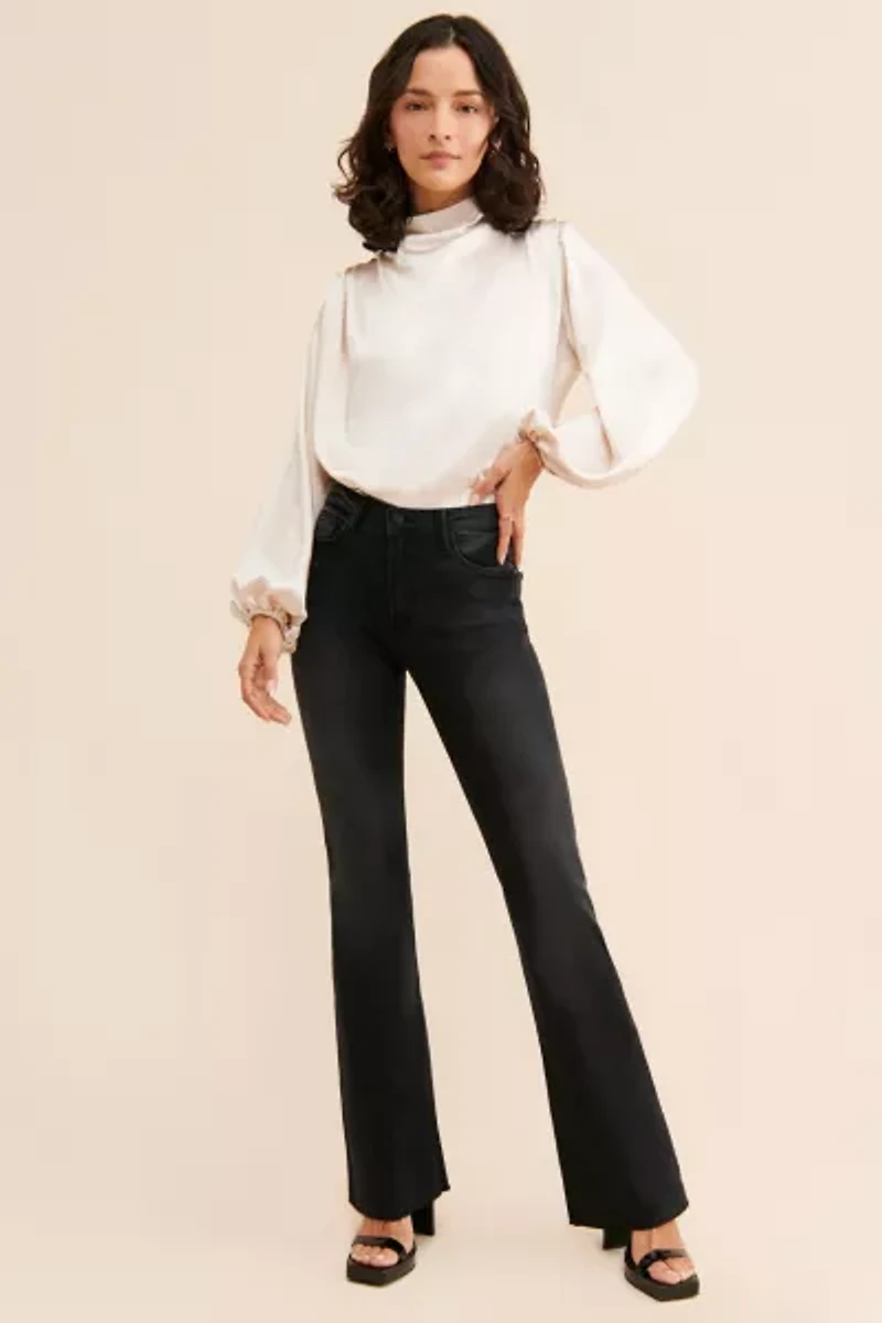 JUST BLACK DENIM High Rise Scissor Cut Flare Jeans