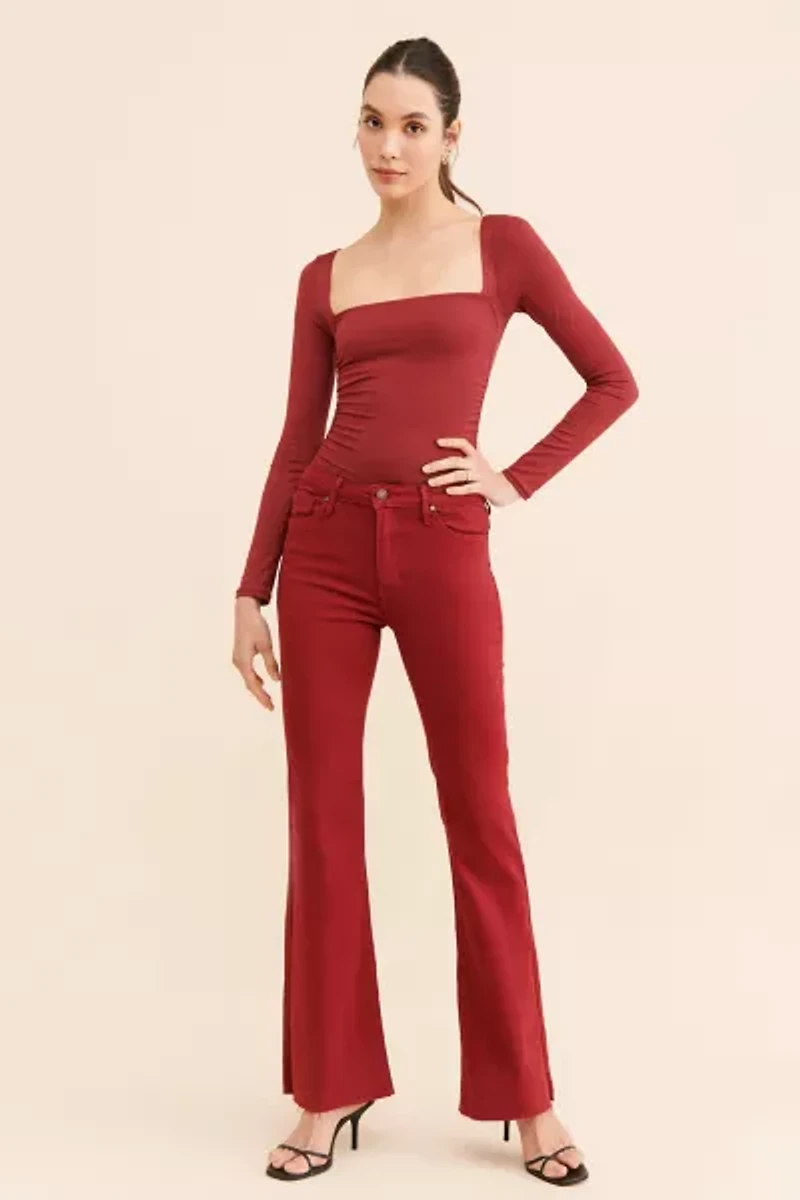 JUST BLACK DENIM High Rise Scissor Cut Flare Jeans