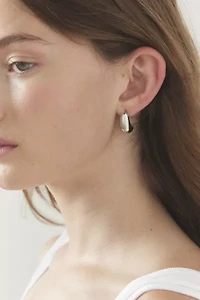 14k Gold Plated Dome Drop Earring