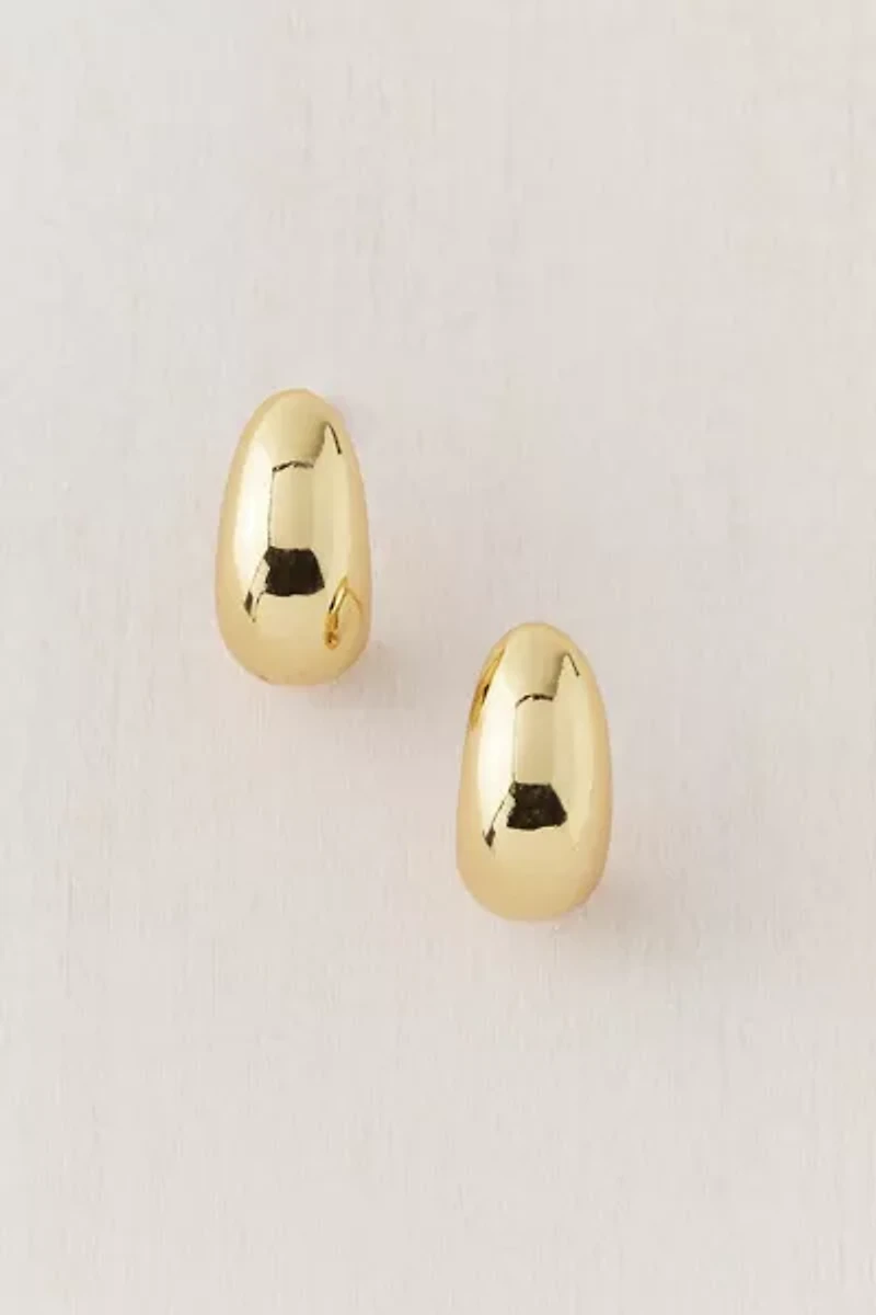 14k Gold Plated Dome Drop Earring