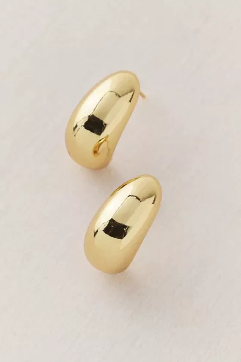 14k Gold Plated Dome Drop Earring